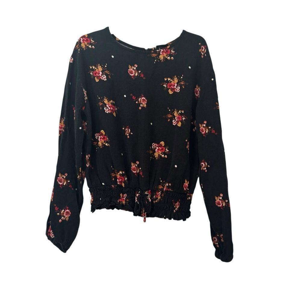 Art Class Black Floral Top